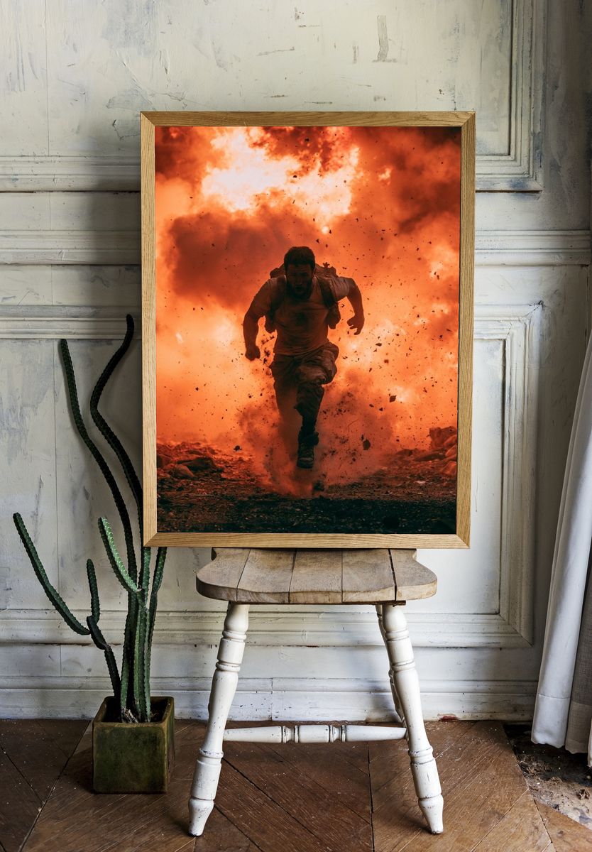 Explosive Action Runner Poster. room preview