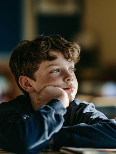 Thoughtful Boy Portrait Print.