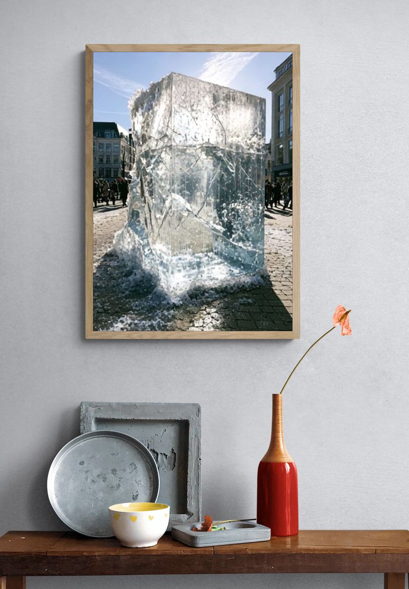 Ice Cube Cityscape Photography Poster. — room view 3