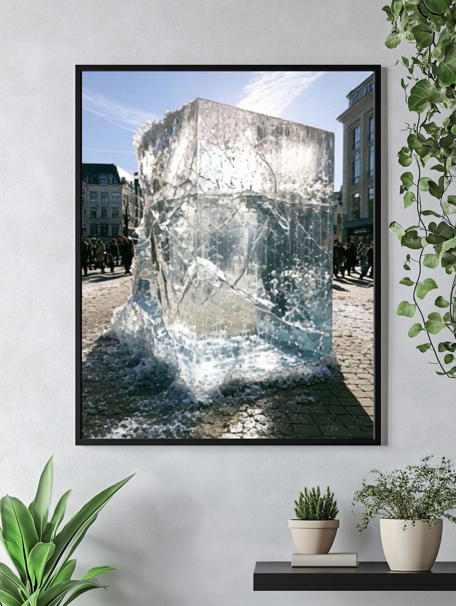 Ice Cube Cityscape Photography Poster. — room view 4