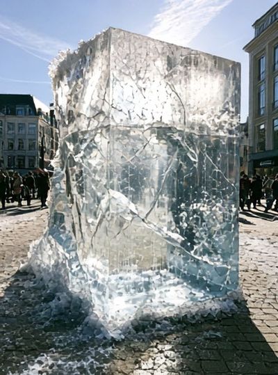 Ice Cube Cityscape Photography Poster.