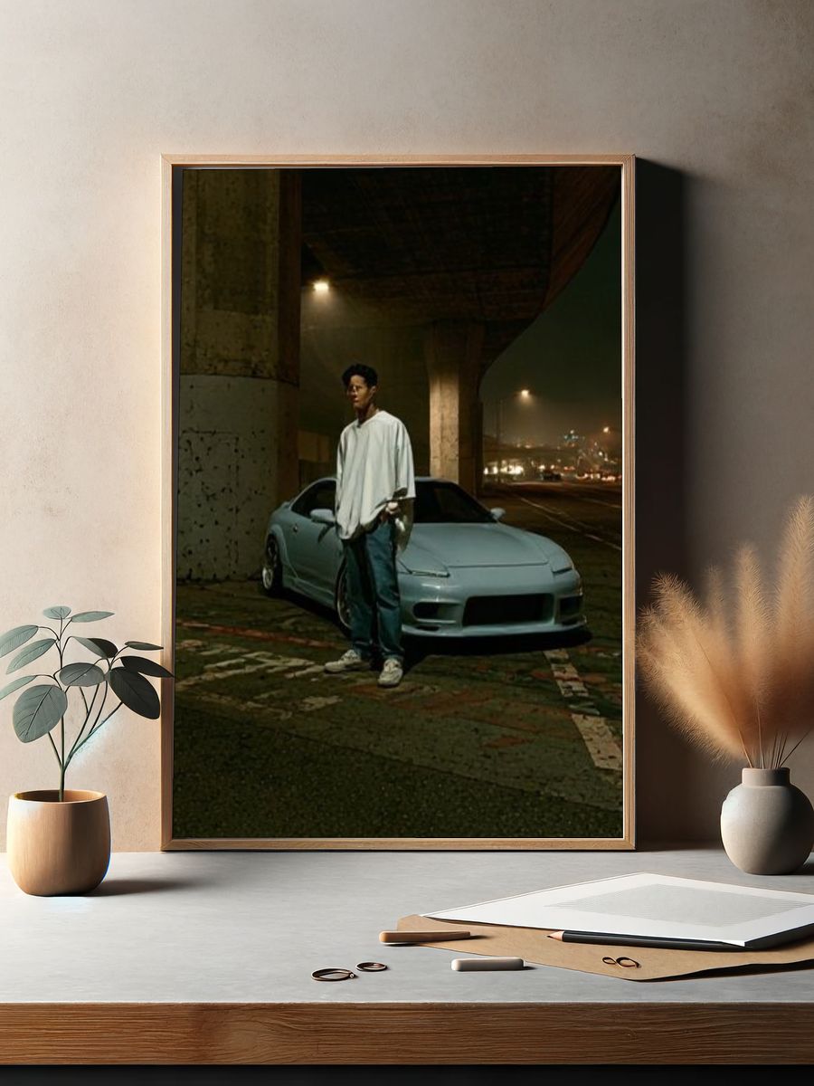 Night Street Car Portrait Poster. — room view 2