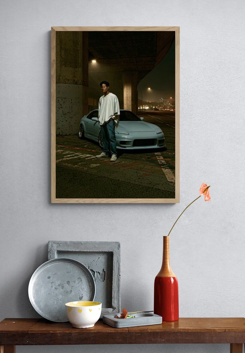 Night Street Car Portrait Poster. — room view 3