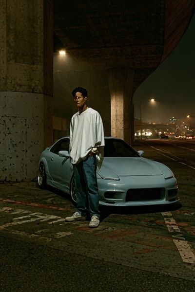 Night Street Car Portrait Poster. poster