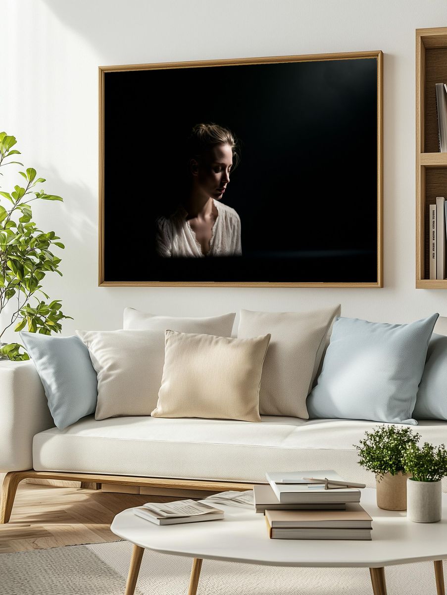 Moody Woman Portrait Photography Poster. — room view 2