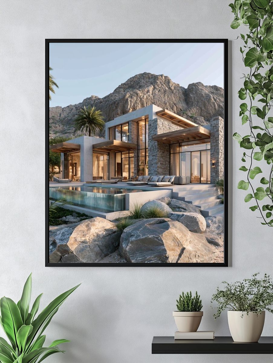Desert Modern Villa Photography Poster. — room view 4