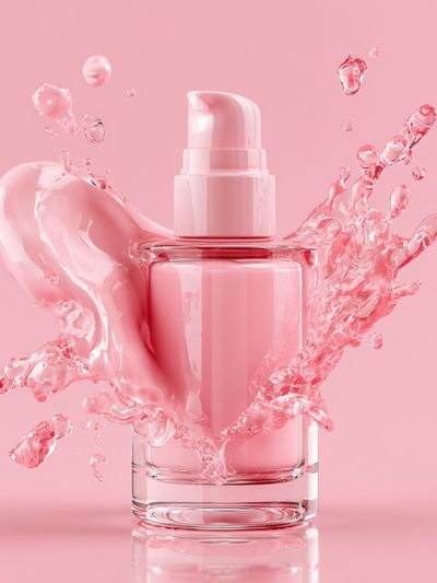 Pink Skincare Bottle Photography Poster. poster print