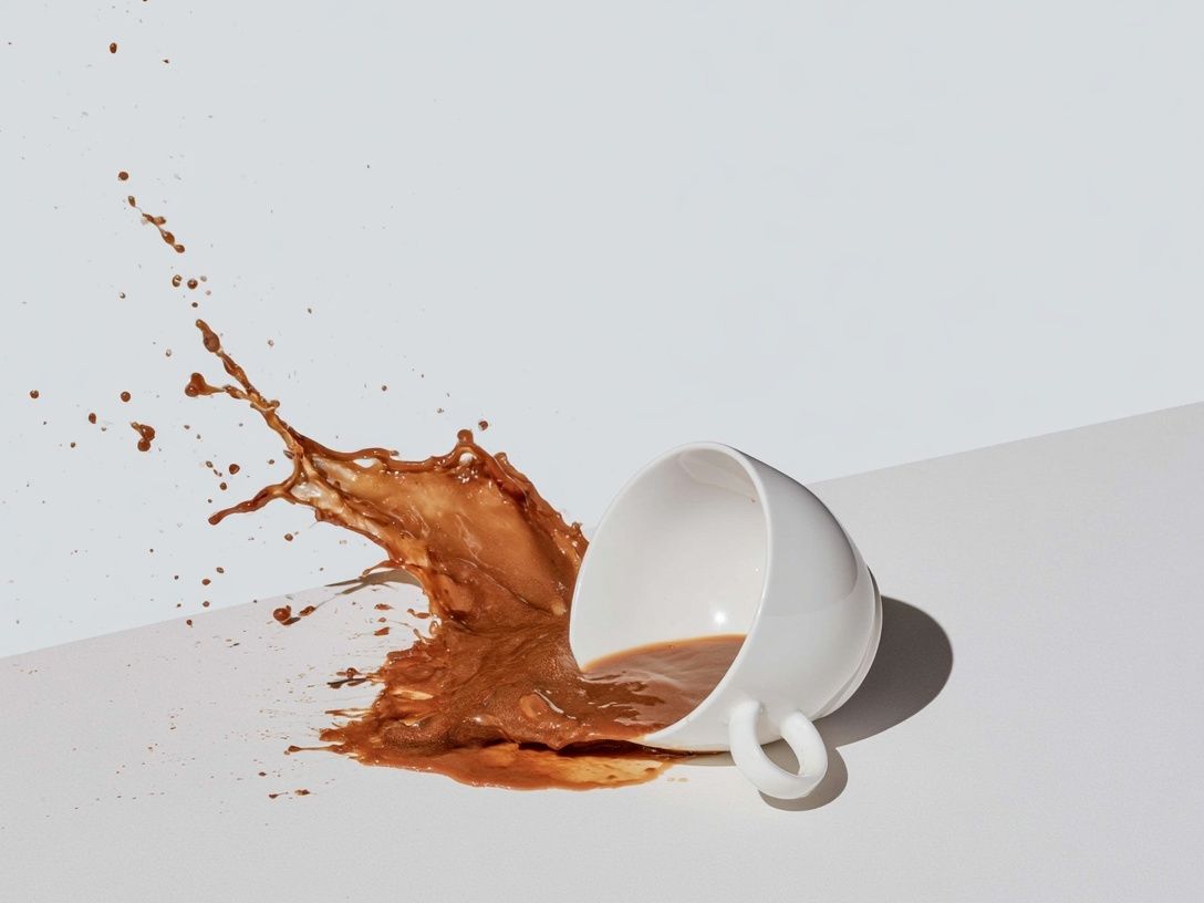 Spilled Coffee Cup Photography Poster. poster — photography art