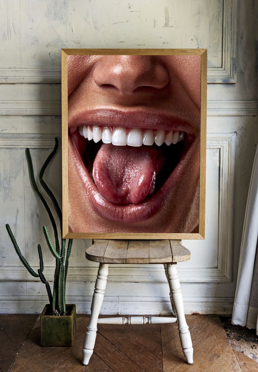 Open Mouth Portrait Photography Poster. room preview