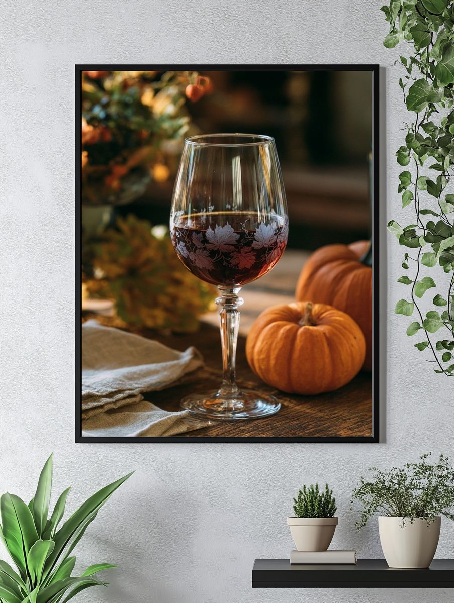 Autumn Wine Still Life Poster. — room view 4
