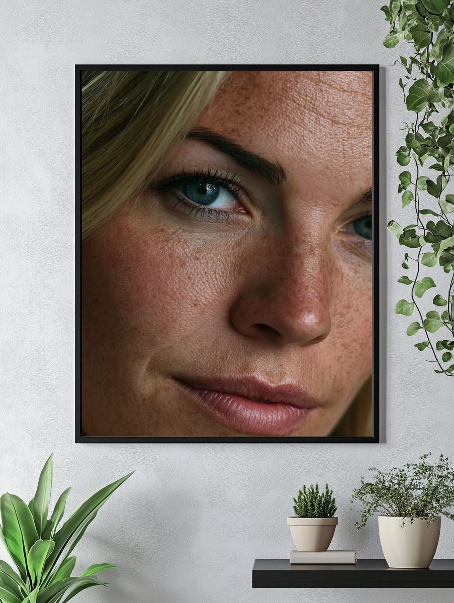 Blue-Eyed Woman Portrait Print. — room view 4