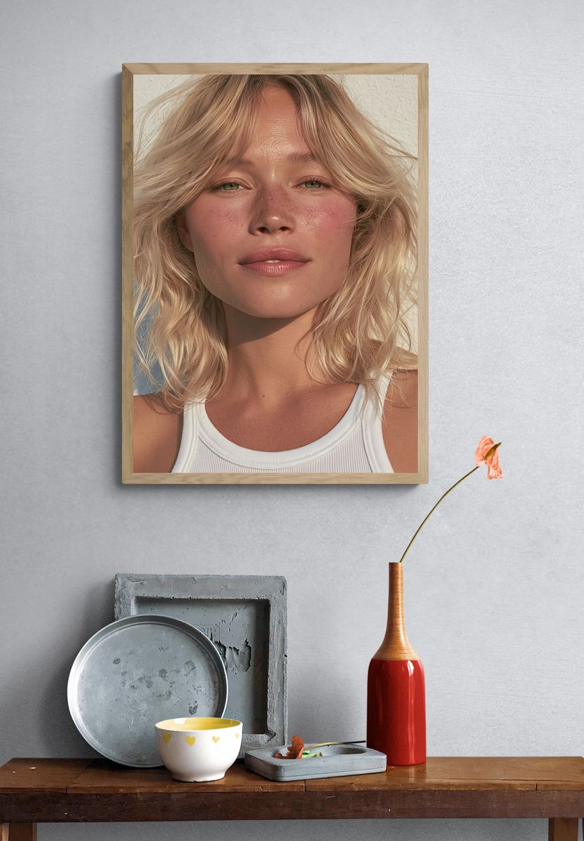 Blonde Portrait Photography Poster. — room view 3