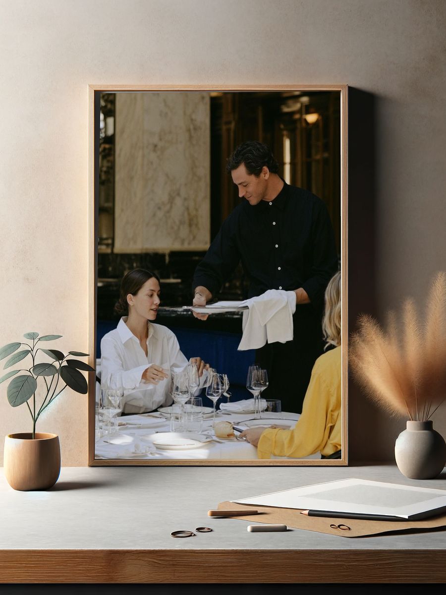 Elegant Restaurant Service Photography Poster. — room view 2