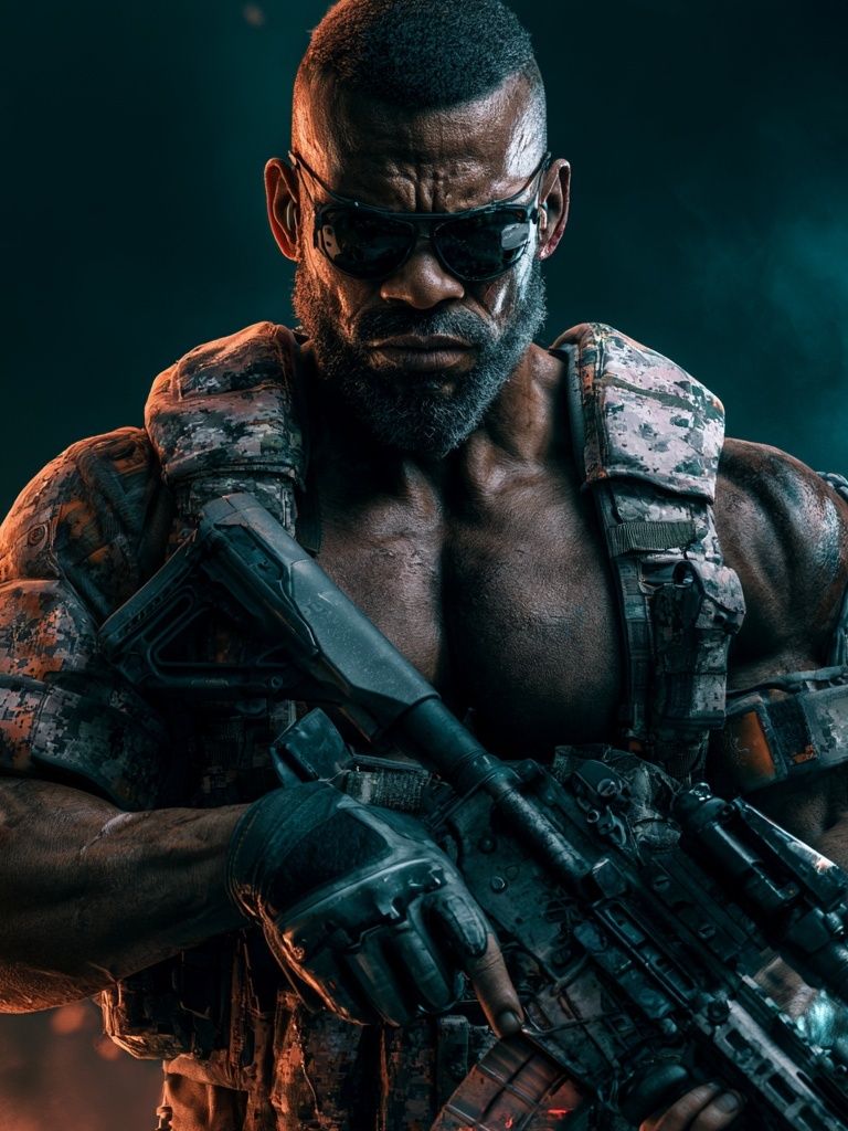 Tactical Soldier Portrait Poster. poster detail