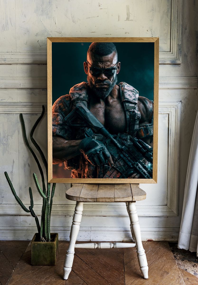 Tactical Soldier Portrait Poster. room preview