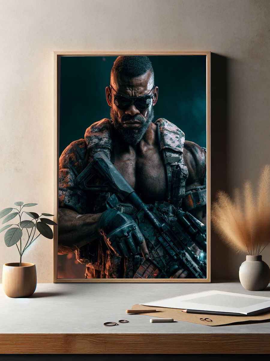 Tactical Soldier Portrait Poster. — room view 2