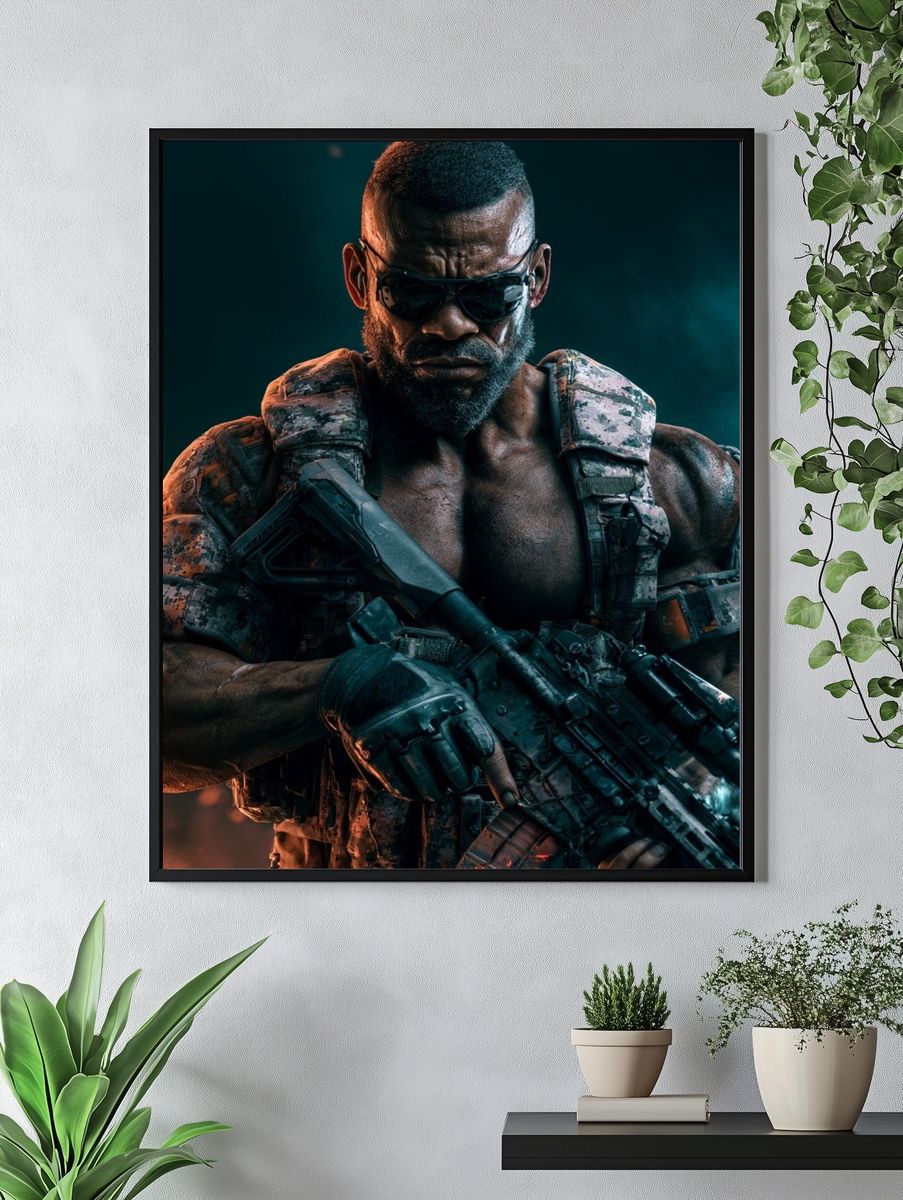 Tactical Soldier Portrait Poster. — room view 4