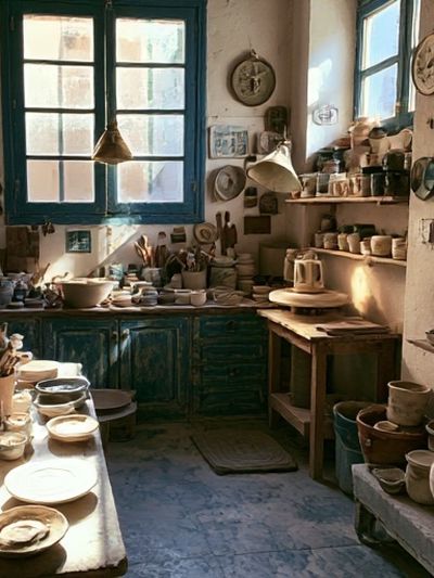 Sunlit Ceramic Studio Photography Poster.