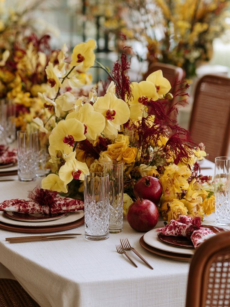 Elegant Floral Tablescape Photography Poster. poster detail