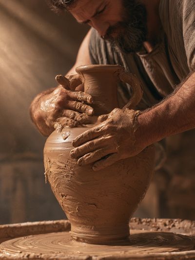 Potter at the Wheel Photography Poster. poster