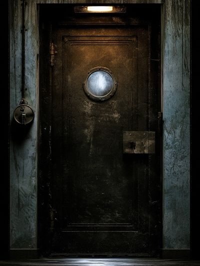 Industrial Steel Door Photography Poster. poster