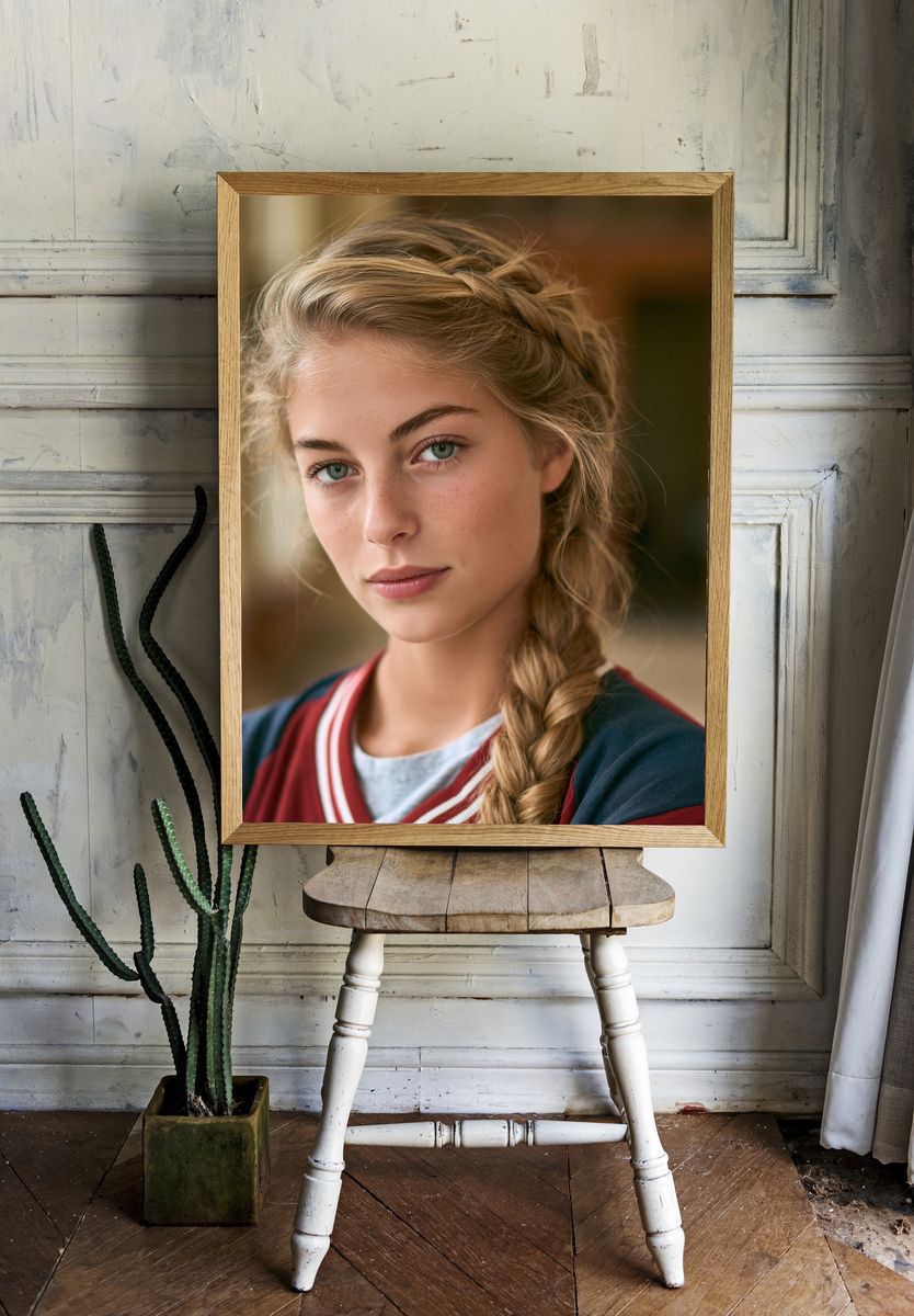Blonde Portrait Photography Poster. — room view 1
