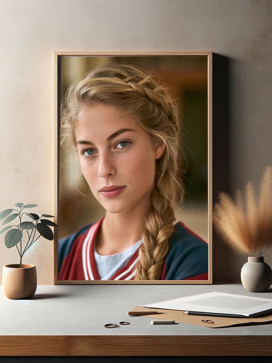 Blonde Portrait Photography Poster. — room view 2