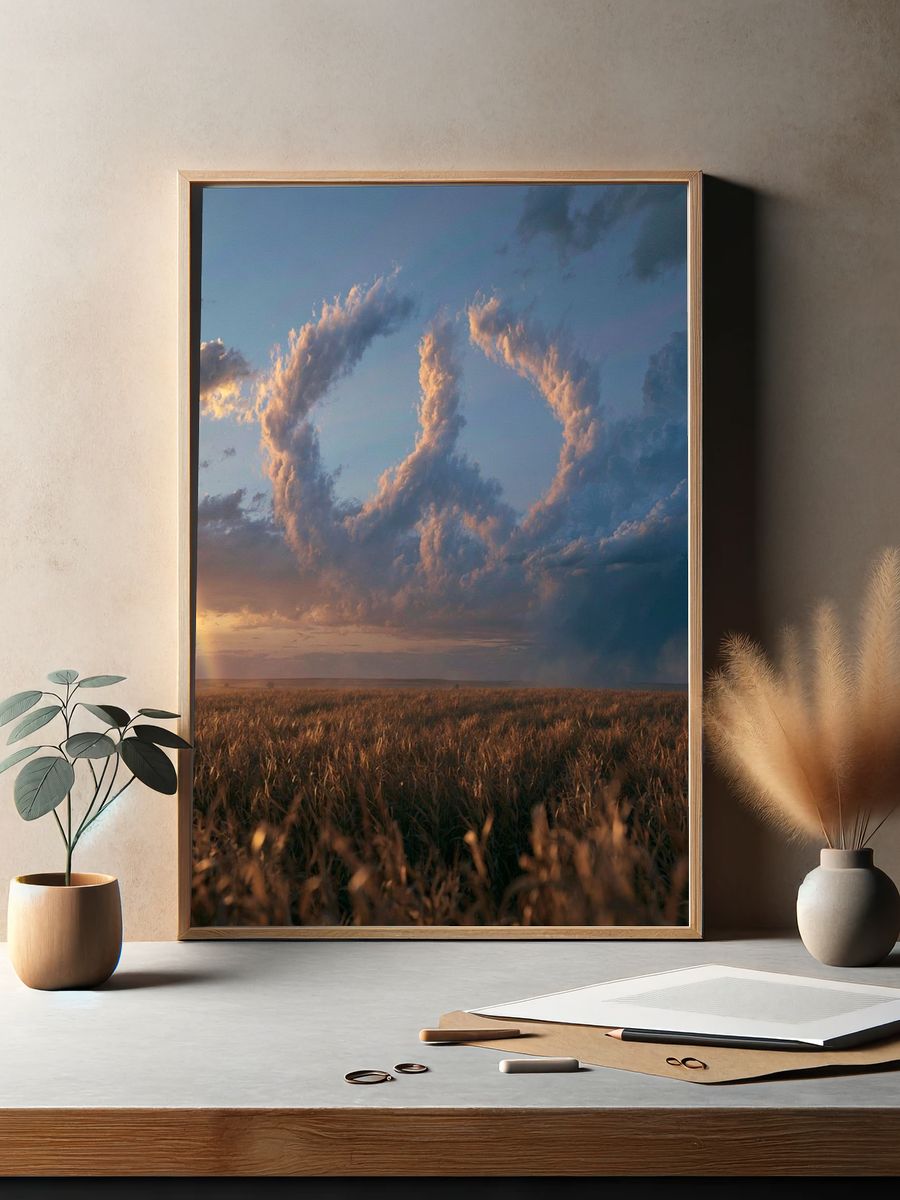 Stormy Prairie Sky Photography Poster. — room view 2