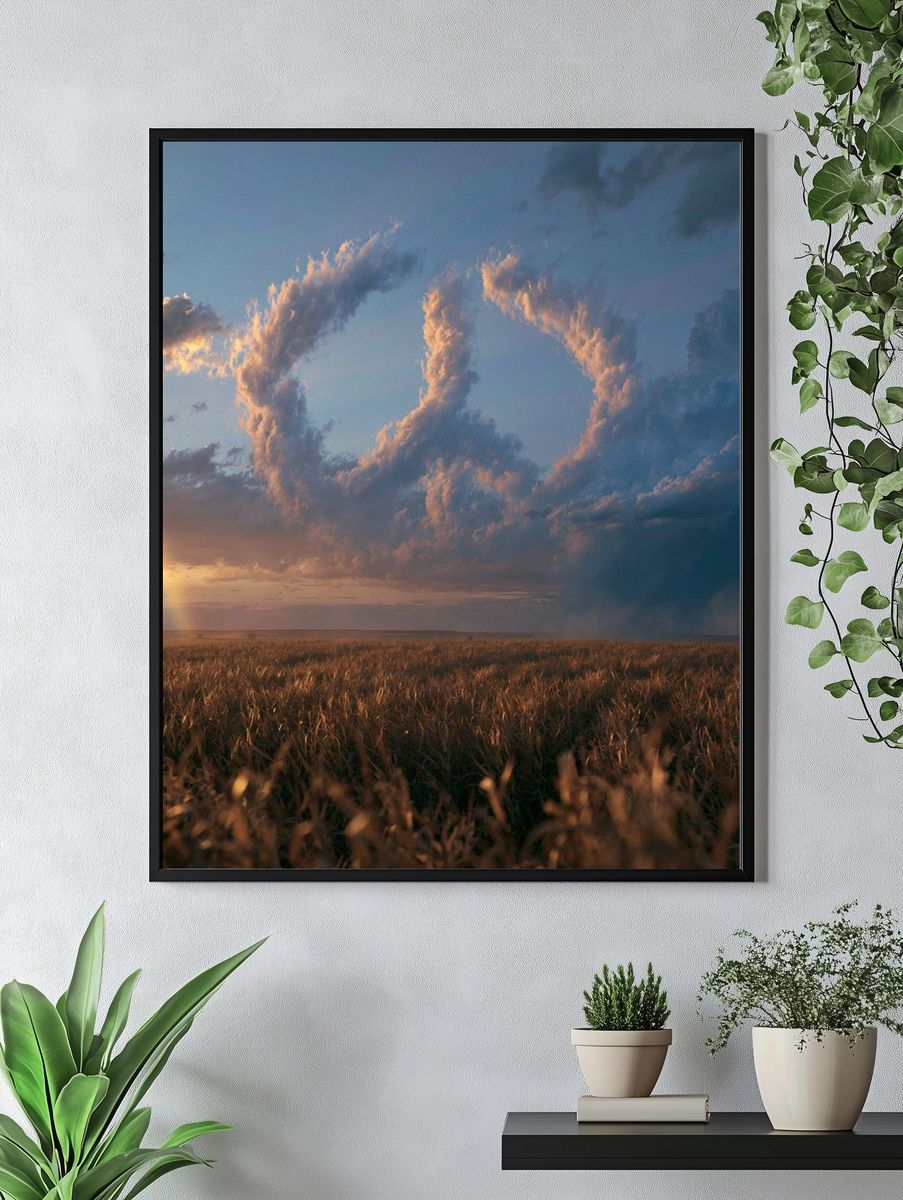 Stormy Prairie Sky Photography Poster. — room view 4