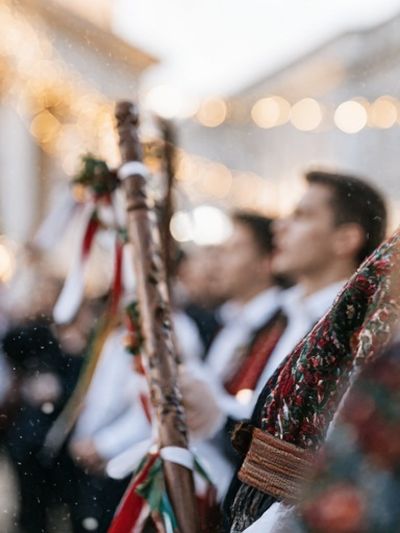 Festive Street Celebration Photography Poster. poster