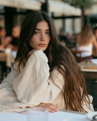 Elegant Café Portrait Print. poster