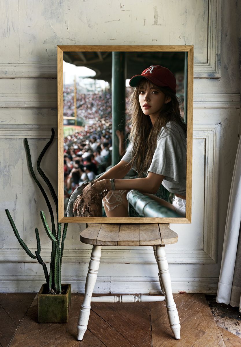 Baseball Stadium Portrait Poster. — room view 1