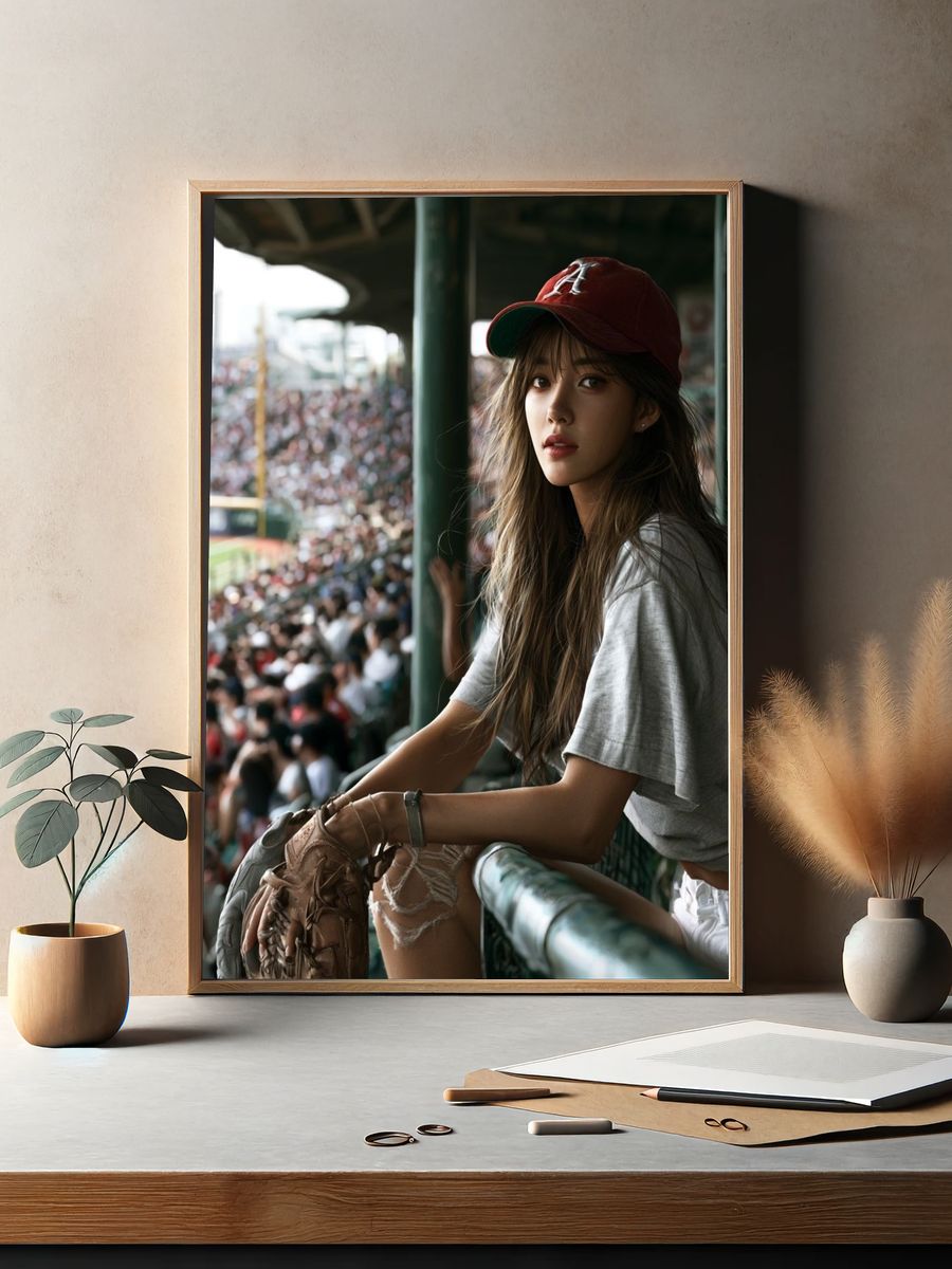 Baseball Stadium Portrait Poster. — room view 2
