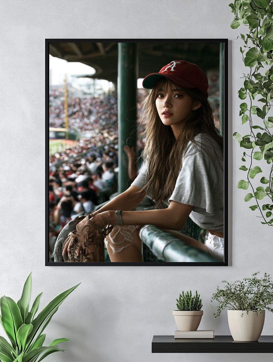 Baseball Stadium Portrait Poster. — room view 4