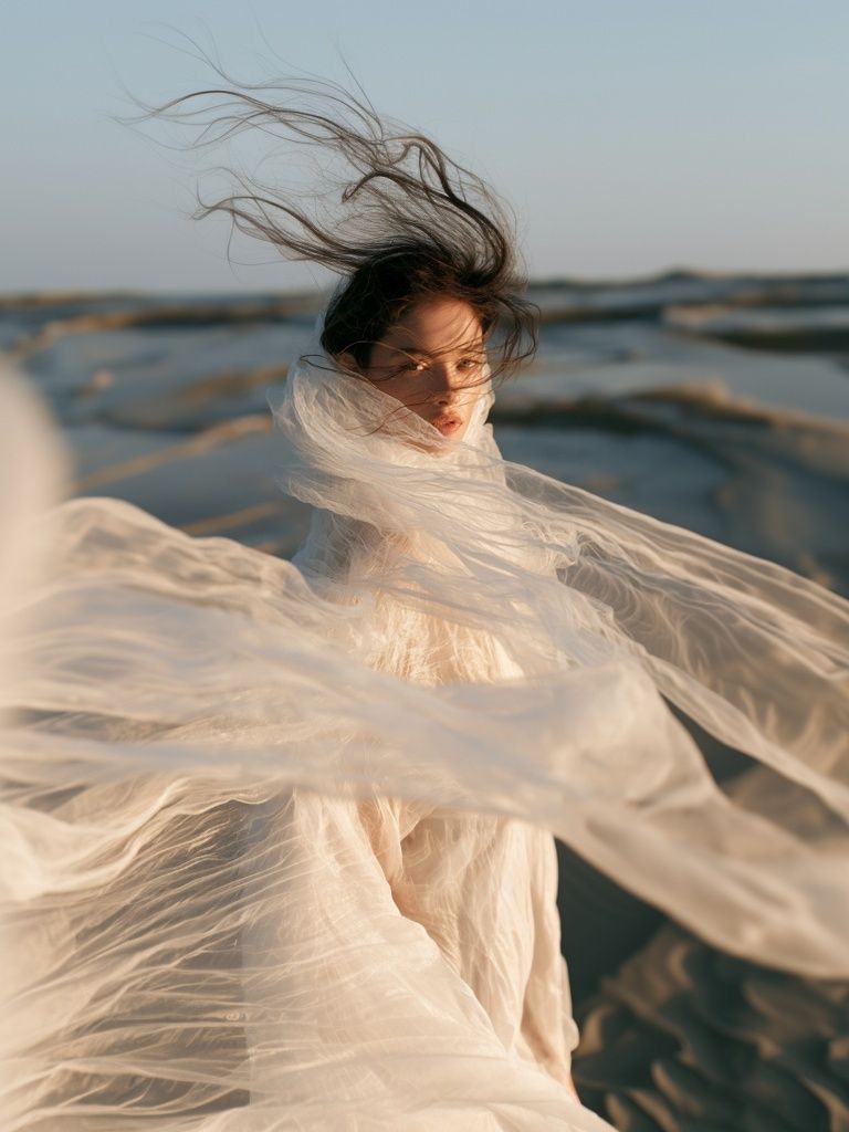 Windblown Portrait Photography Poster. poster detail