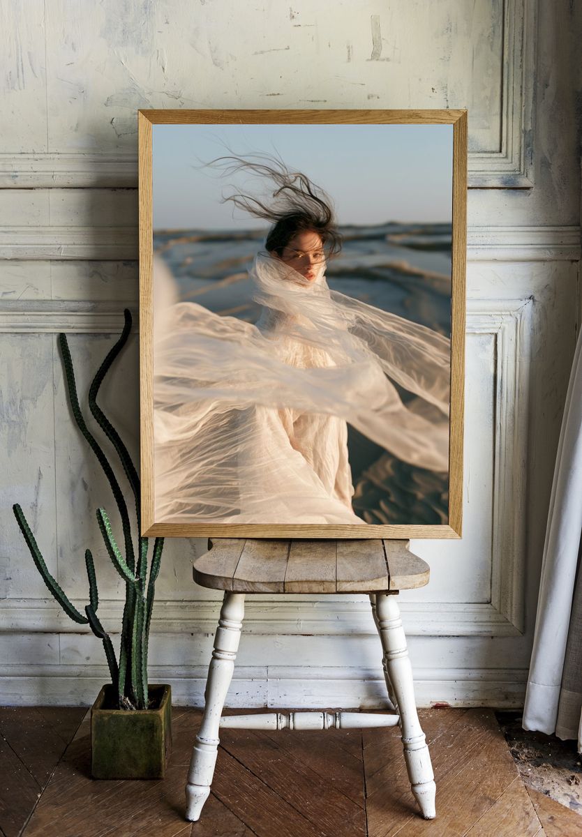 Windblown Portrait Photography Poster. — room view 1