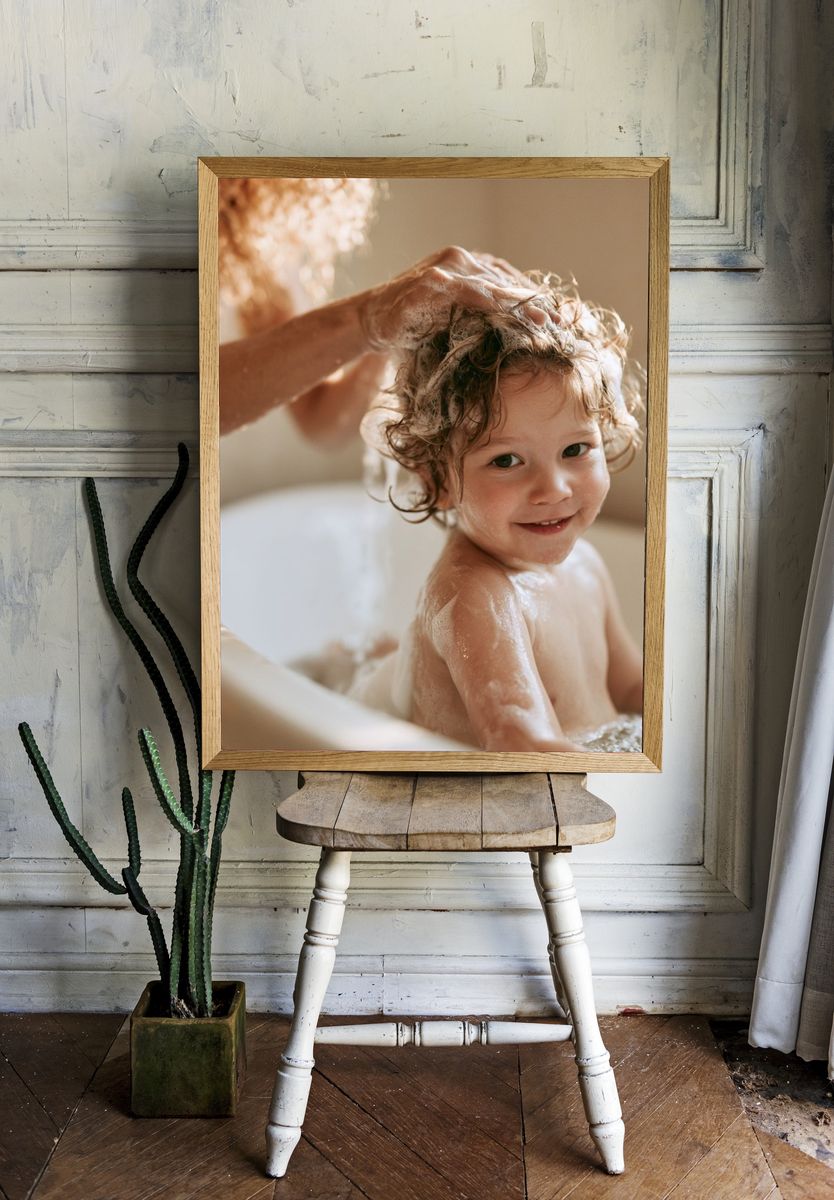 Bath Time Portrait Photography Poster. room preview