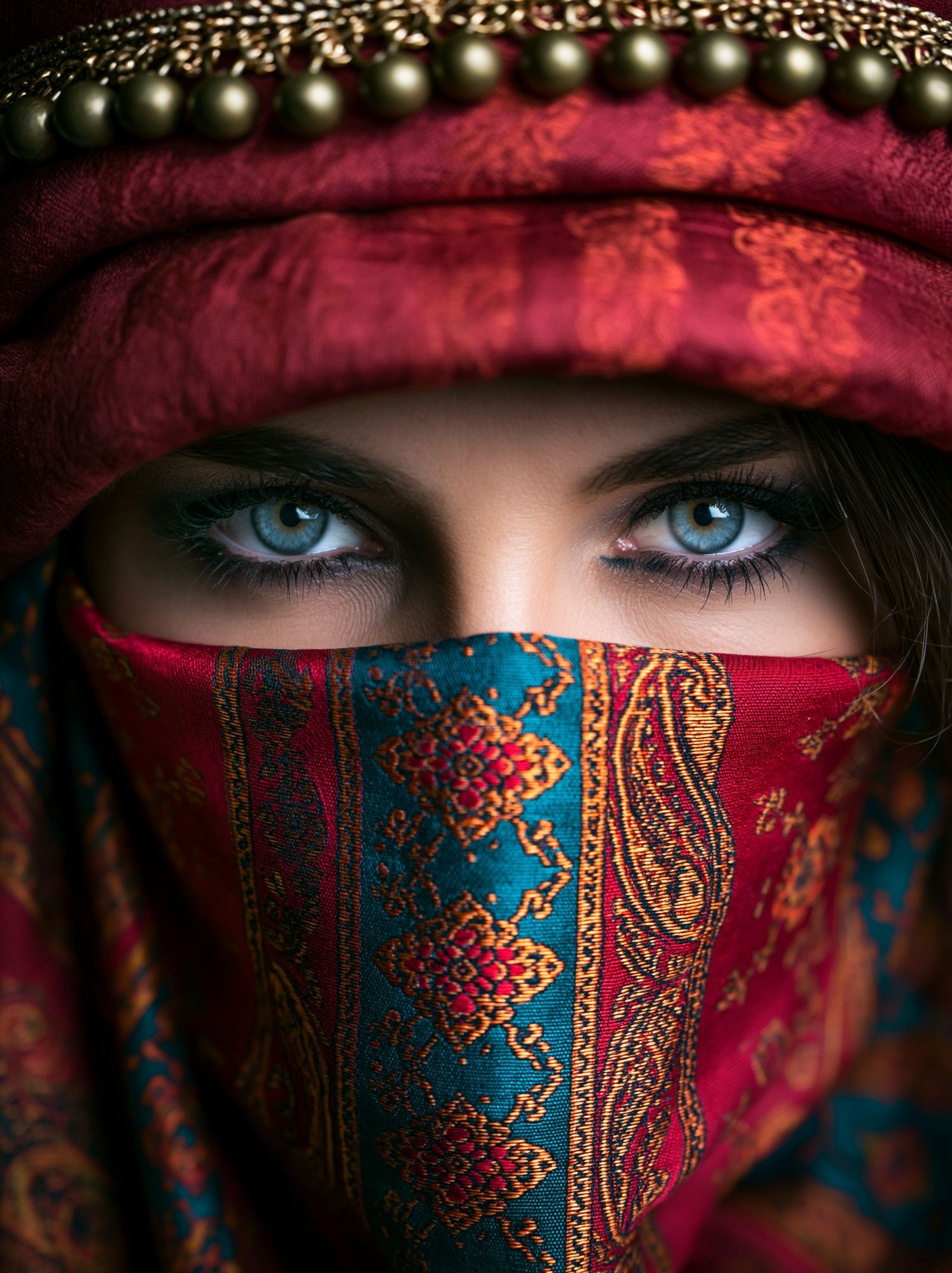 Veiled Eyes Portrait Poster. poster detail