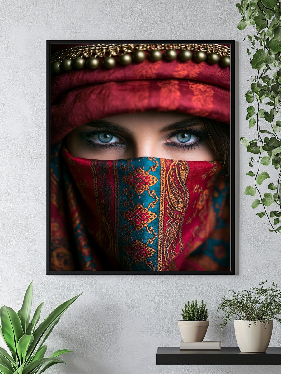 Veiled Eyes Portrait Poster. — room view 4