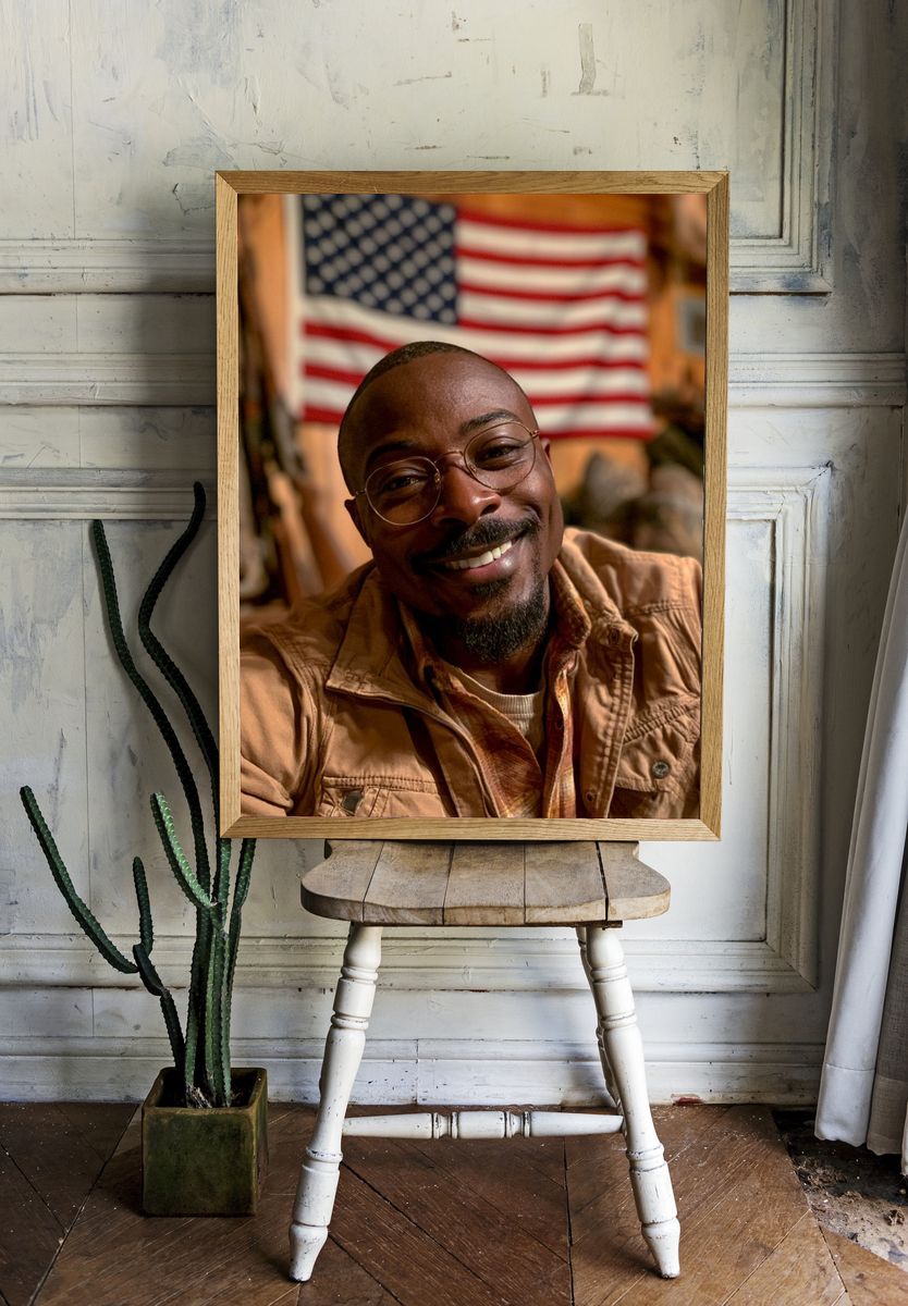 Smiling Portrait Photography Poster. — room view 1