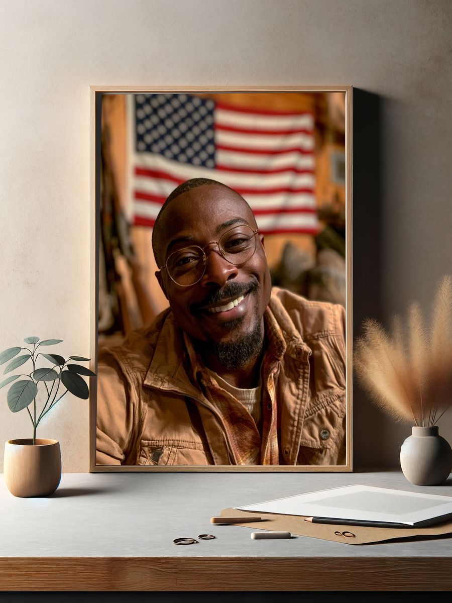 Smiling Portrait Photography Poster. — room view 2