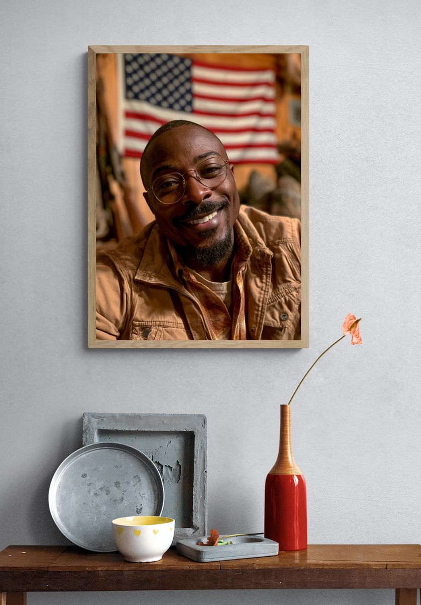Smiling Portrait Photography Poster. — room view 3