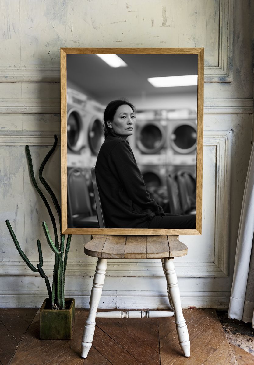 Quiet Portrait in Laundromat Poster. — room view 1