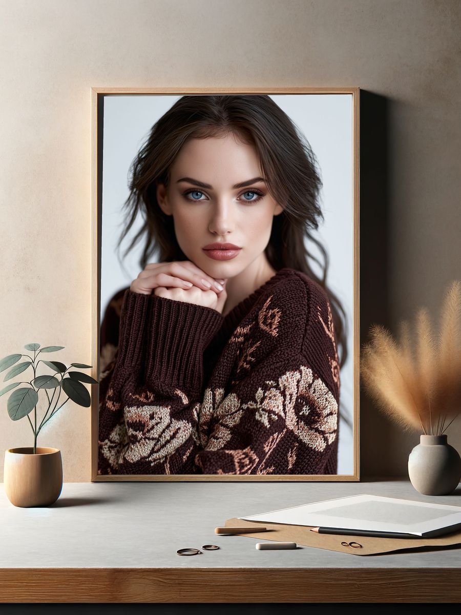 Blue-Eyed Portrait Photography Poster. — room view 2
