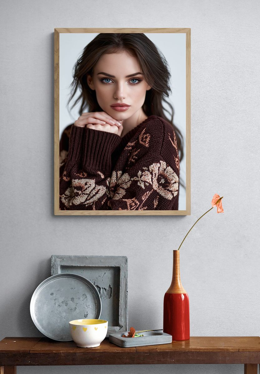Blue-Eyed Portrait Photography Poster. — room view 3