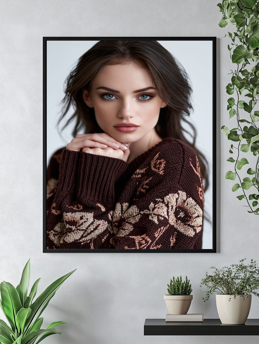 Blue-Eyed Portrait Photography Poster. — room view 4