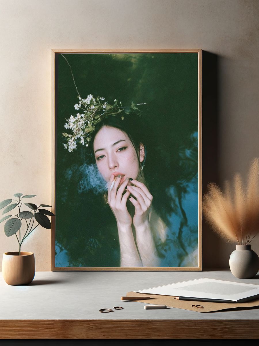 Dreamy Floral Portrait Print. — room view 2