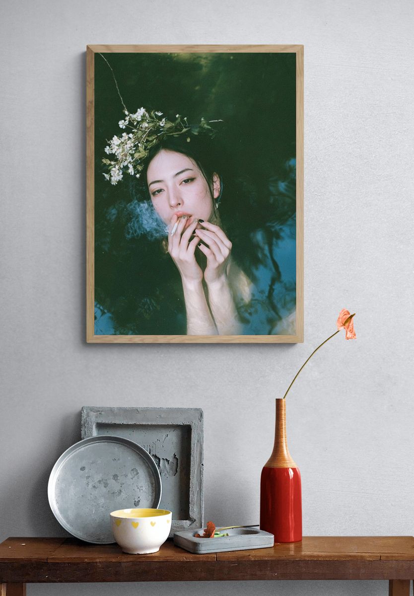Dreamy Floral Portrait Print. — room view 3