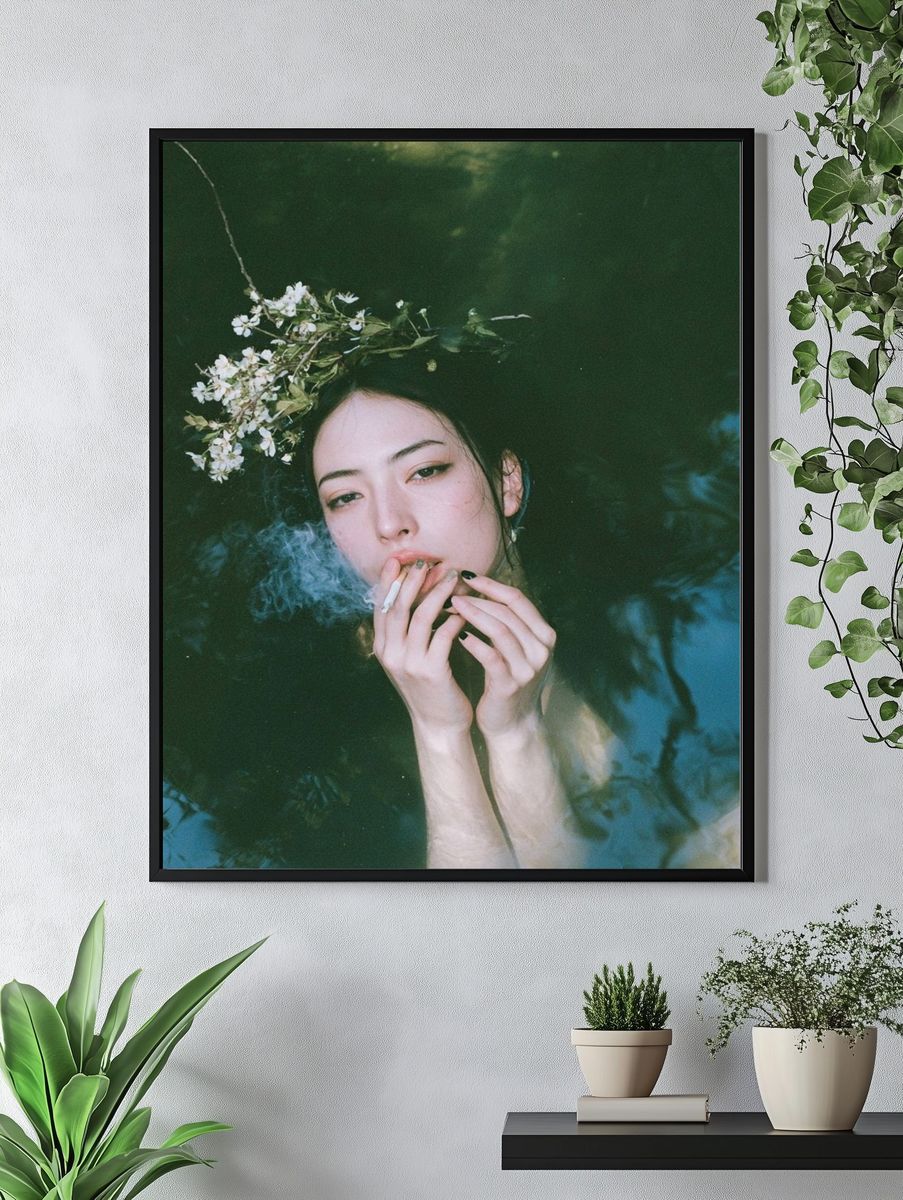 Dreamy Floral Portrait Print. — room view 4