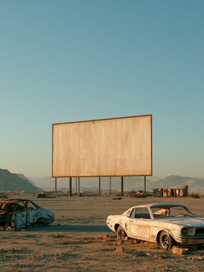 Desert Drive-In Ruins Photography Print.